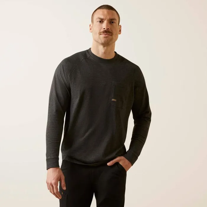 Men TShirts and Polos Ariat Rebar Cotton Strong TShirt Charcoal Heather