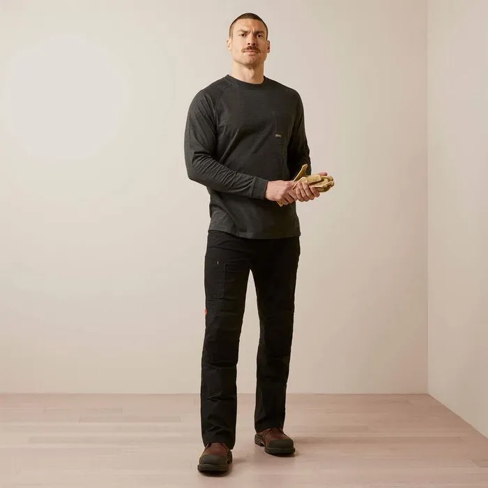 Men TShirts and Polos Ariat Rebar Cotton Strong TShirt Charcoal Heather