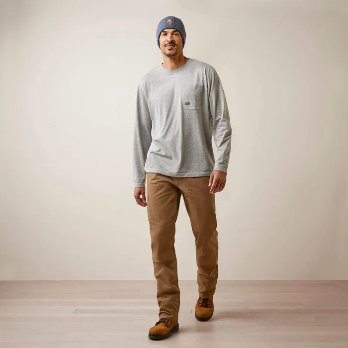 Men TShirts and Polos Ariat Rebar Workman Patches Heather Grey
