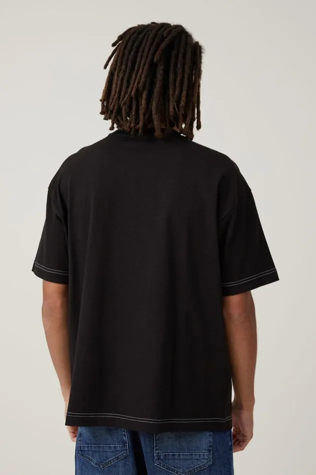 Men Tees and Tanks Cotton On Box Fit Pocket TShirt Black Civic Contrast