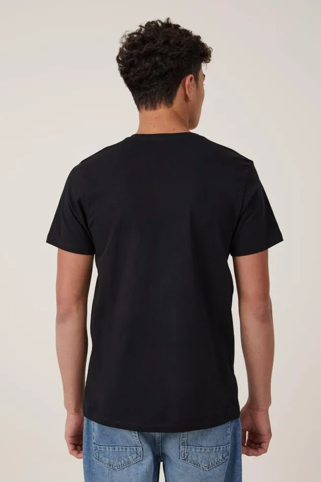 Men Tees and Tanks Cotton On Organic Henley TShirt Black
