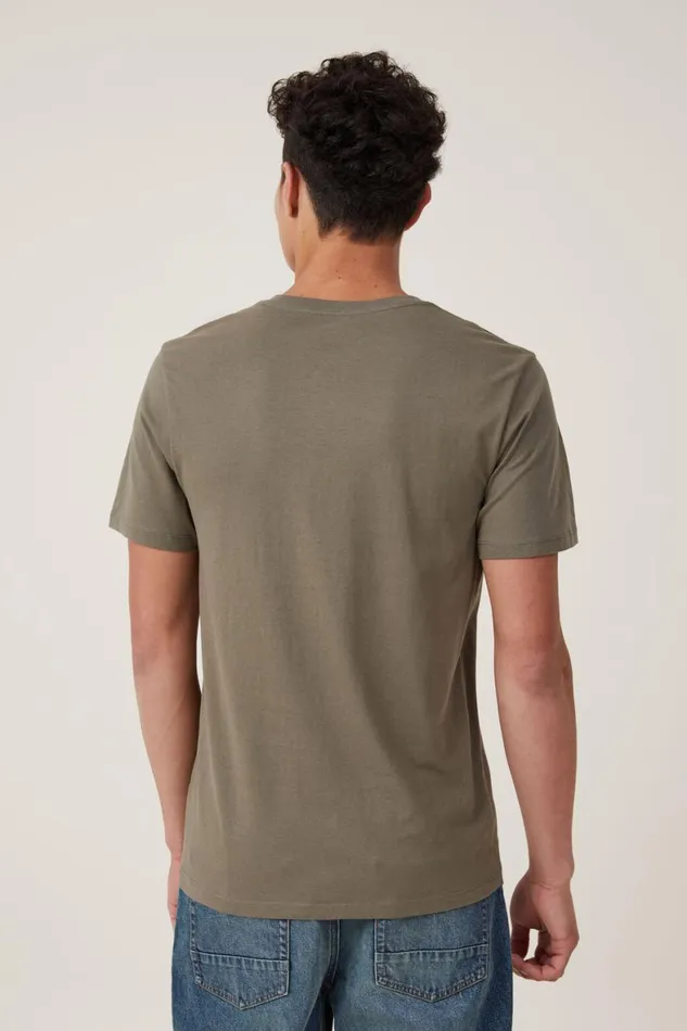 Men Tees and Tanks Cotton On Organic Henley TShirt Military
