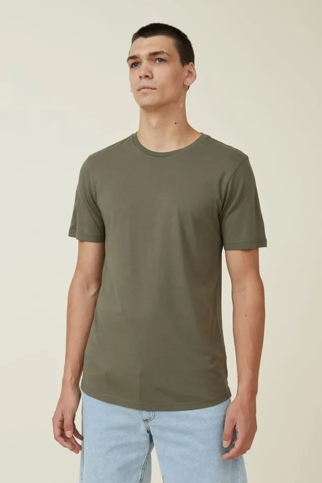 Men Tees and Tanks Cotton On Organic Longline TShirt Military