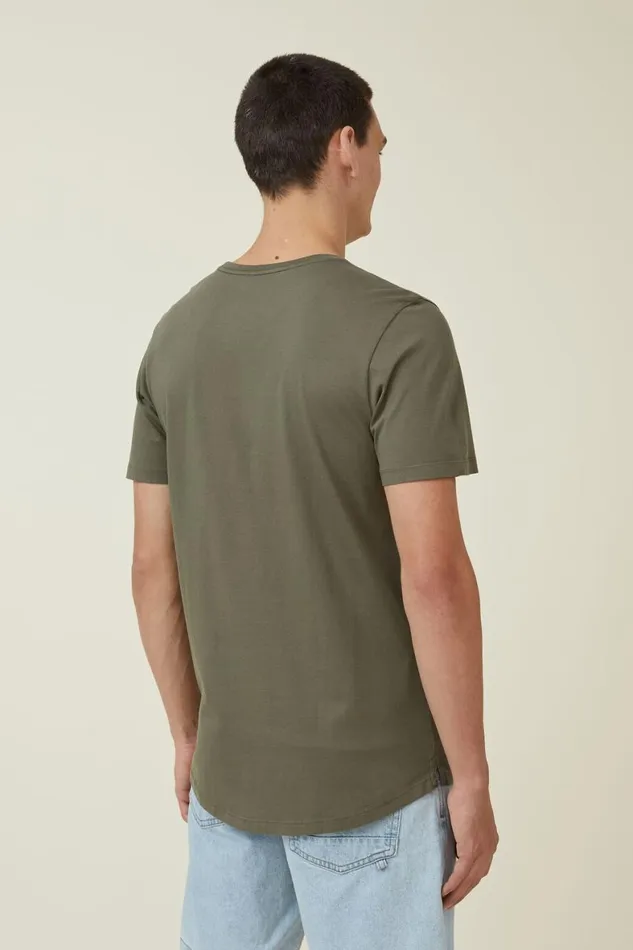 Men Tees and Tanks Cotton On Organic Longline TShirt Military