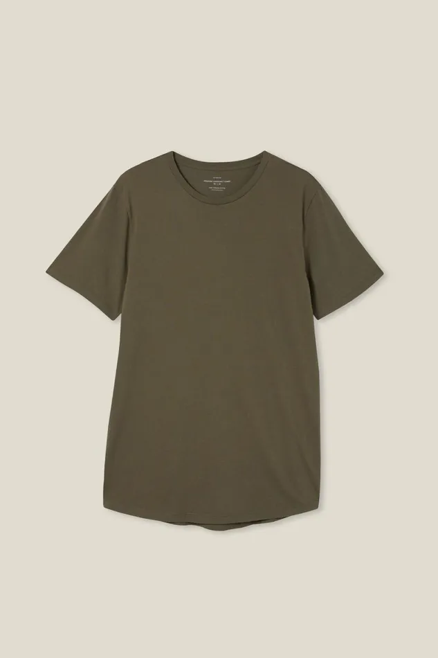Men Tees and Tanks Cotton On Organic Longline TShirt Military
