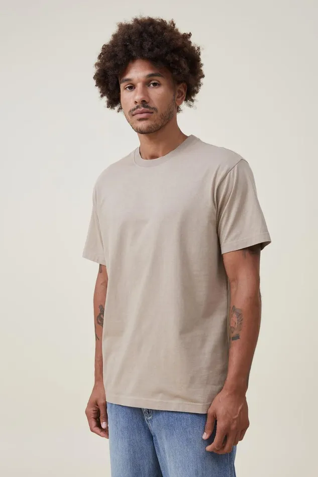 Men Tees and Tanks Cotton On Organic Loose Fit TShirt Gravel Stone