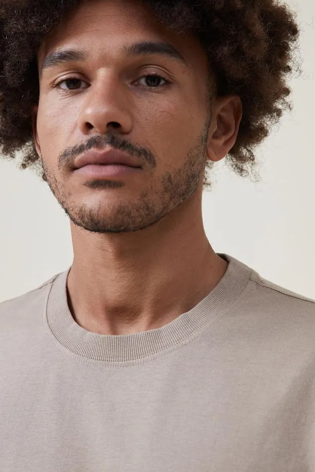 Men Tees and Tanks Cotton On Organic Loose Fit TShirt Gravel Stone