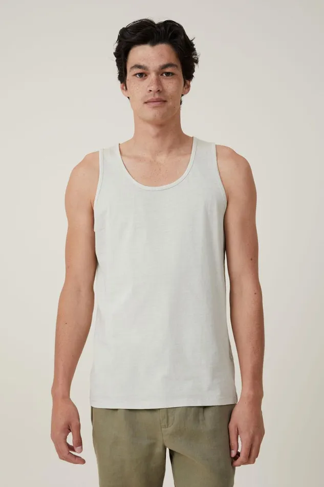Men Tees and Tanks Cotton On Organic Tank Ivory