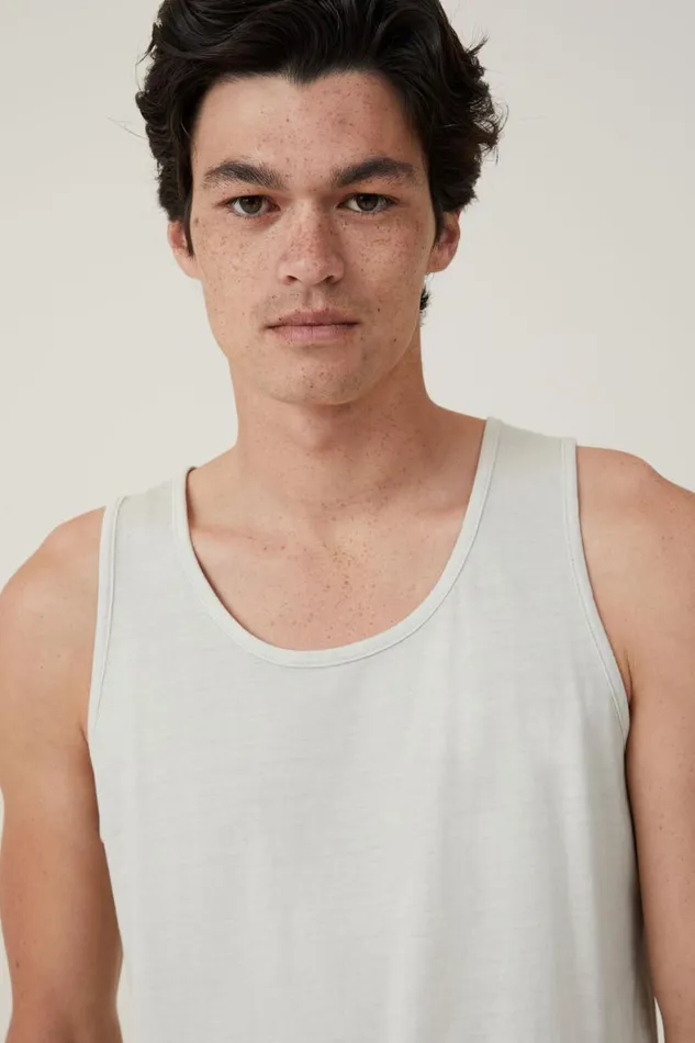 Men Tees and Tanks Cotton On Organic Tank Ivory