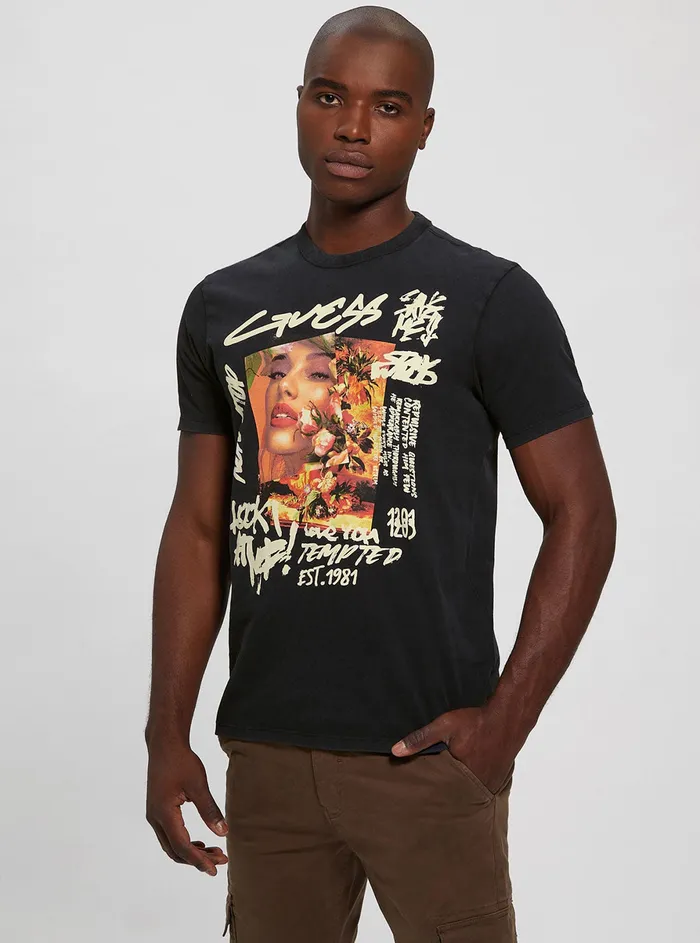 Men Tees and Tanks GUESS Black Allure Graphic Tshirt