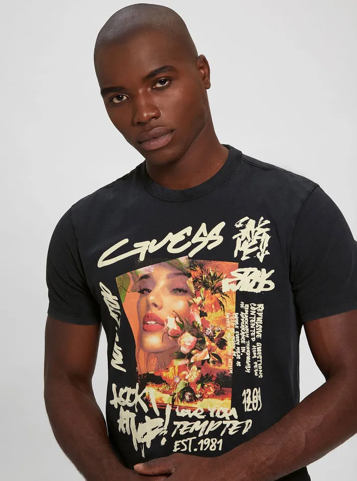 Men Tees and Tanks GUESS Black Allure Graphic Tshirt Men Tees and Tanks GUESS Black Allure Graphic Tshirt