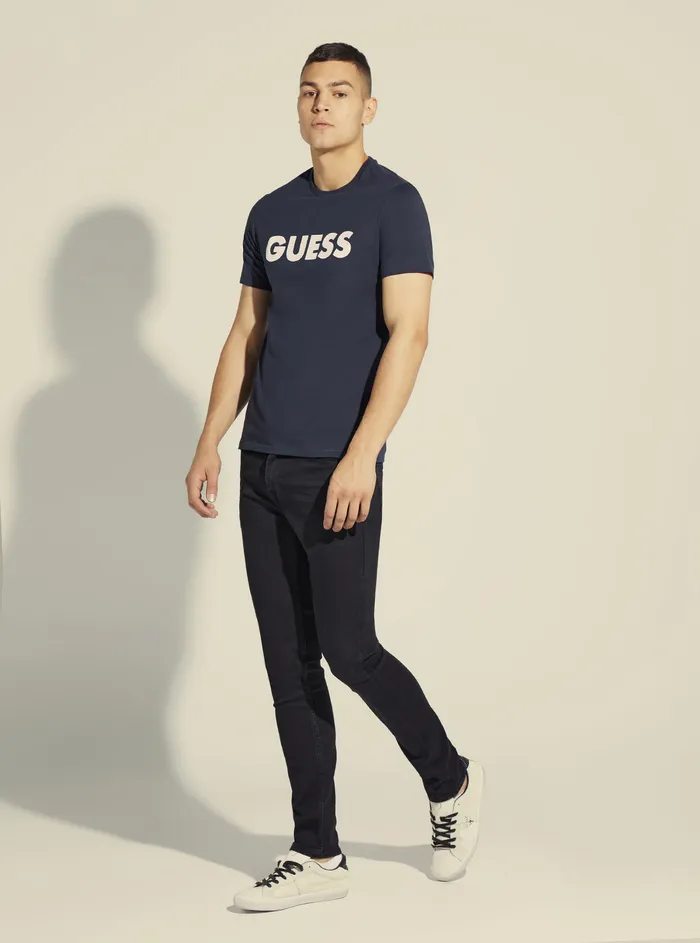 Men Tees and Tanks GUESS Blue Labyrinth Logo Tshirt Men Tees and Tanks GUESS Blue Labyrinth Logo Tshirt