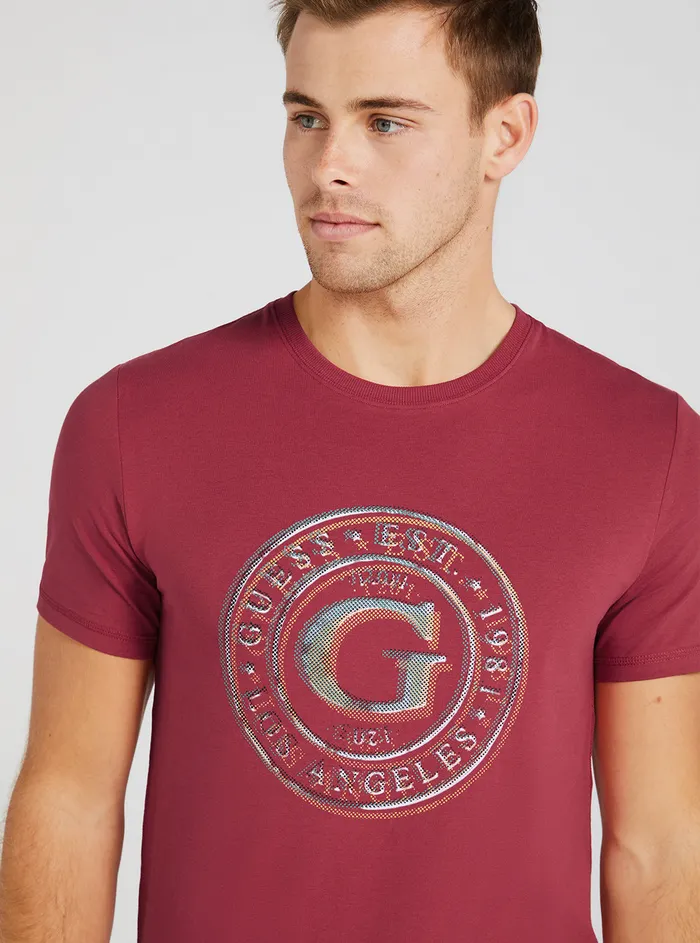 Men Tees and Tanks GUESS Eco Raspberry G Logo Tshirt Men Tees and Tanks GUESS Eco Raspberry G Logo Tshirt