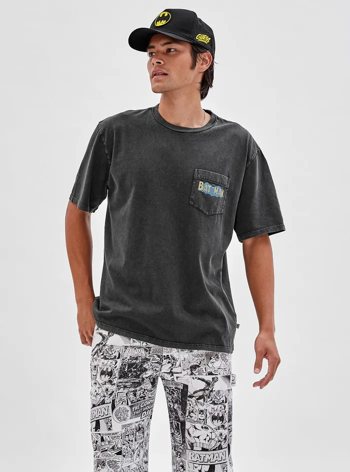 Men Tees and Tanks GUESS Guess Originals X Batman Black Spotlight Tshirt