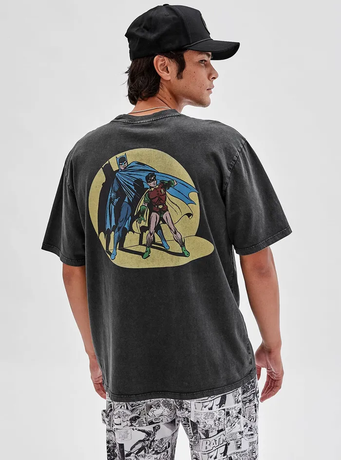 Men Tees and Tanks GUESS Guess Originals X Batman Black Spotlight Tshirt