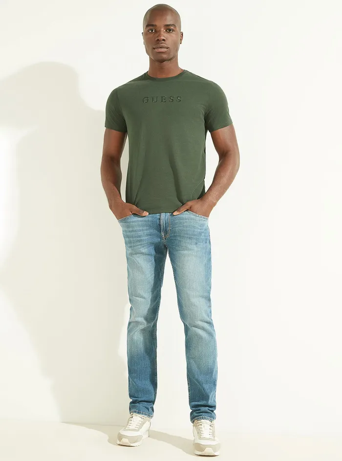 Men Tees and Tanks GUESS Jungle Green Pima Logo Tshirt