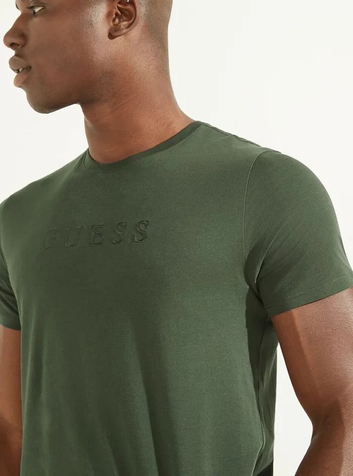 Men Tees and Tanks GUESS Jungle Green Pima Logo Tshirt