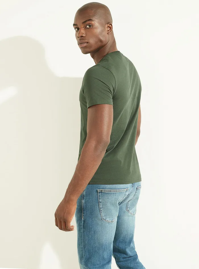 Men Tees and Tanks GUESS Jungle Green Pima Logo Tshirt
