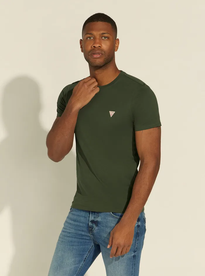 Men Tees and Tanks GUESS Olive Slim Fit Logo Tshirt