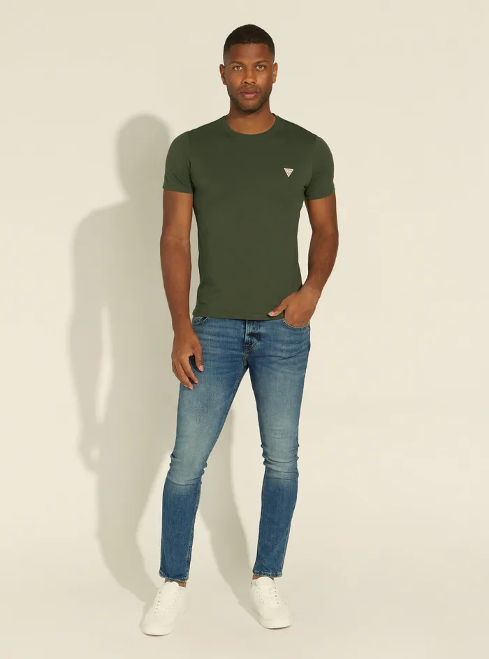 Men Tees and Tanks GUESS Olive Slim Fit Logo Tshirt