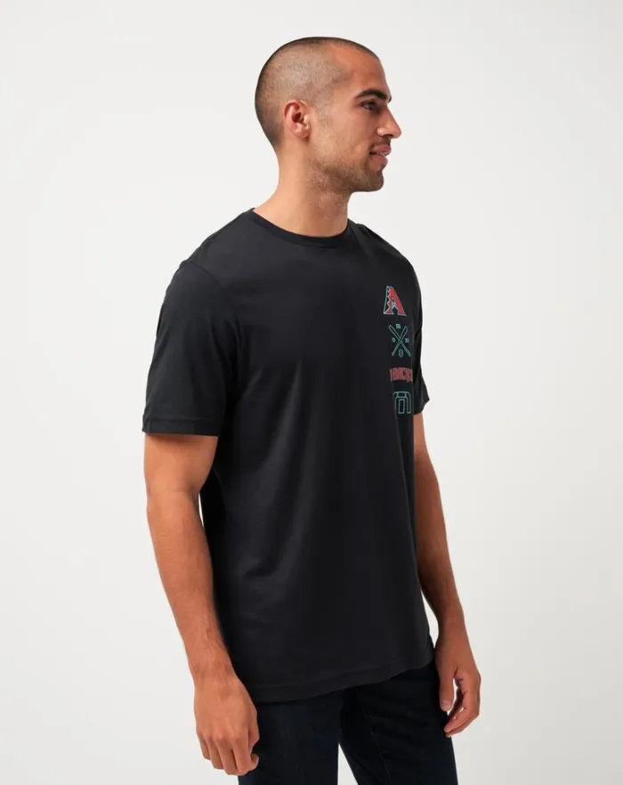 Men Tees TravisMathew ARIZONA DIAMONDBACKS SUNSET SLAM TEE Black Men Tees TravisMathew ARIZONA DIAMONDBACKS SUNSET SLAM TEE Black