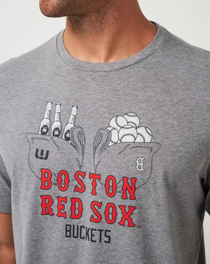 Men Tees TravisMathew BOSTON RED SOX STRIKE ONE TEE Heather Grey