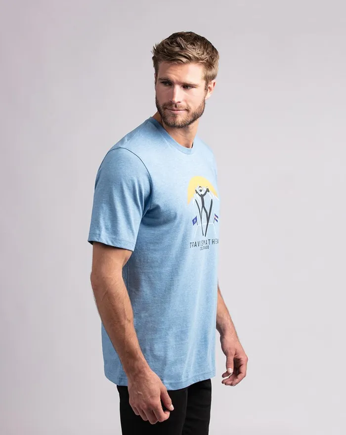 Men Tees TravisMathew CATCHIN039 AIR TEE Heather Blue
