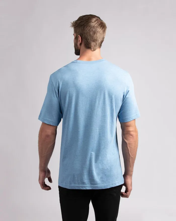 Men Tees TravisMathew CATCHIN039 AIR TEE Heather Blue
