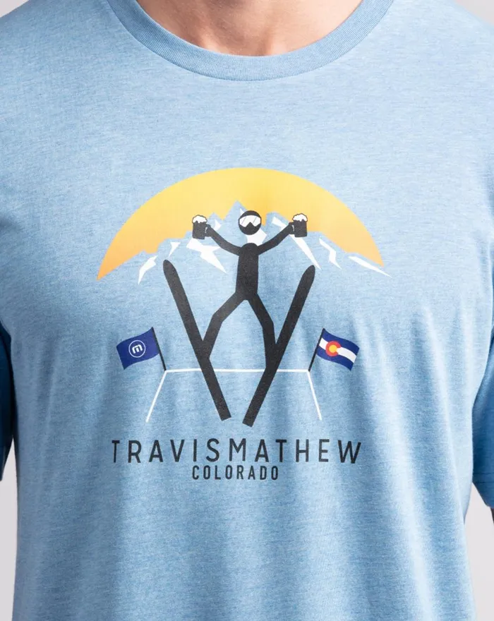 Men Tees TravisMathew CATCHIN039 AIR TEE Heather Blue