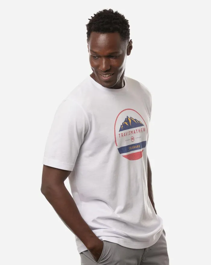 Men Tees TravisMathew PEAK YOUR INTEREST TEE White