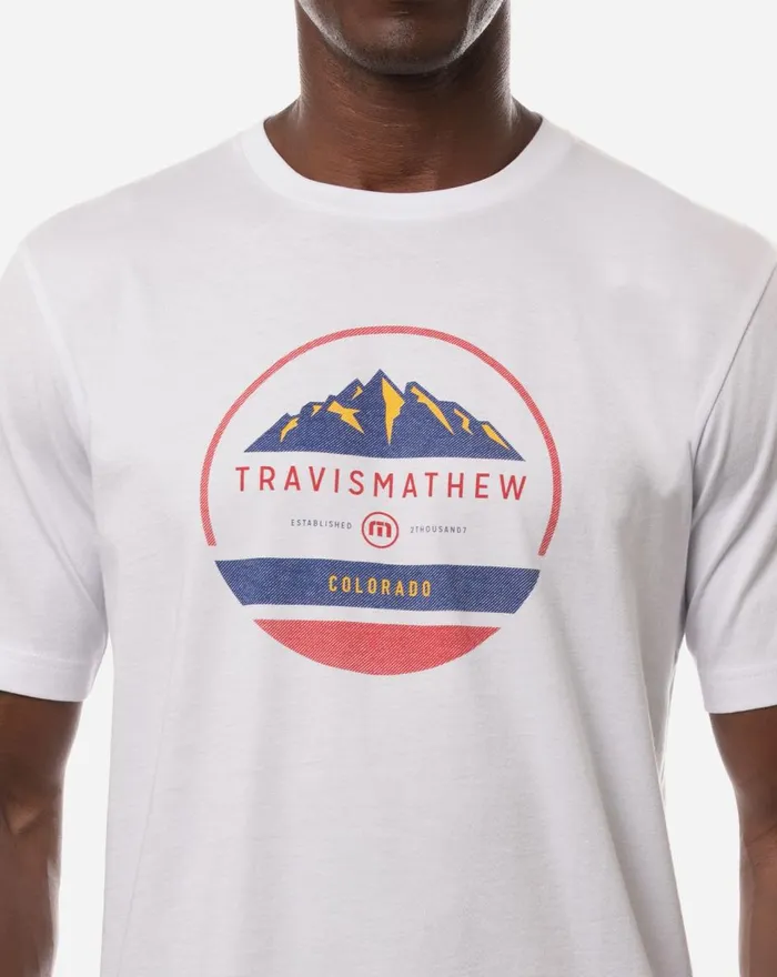 Men Tees TravisMathew PEAK YOUR INTEREST TEE White