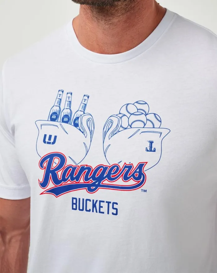 Men Tees TravisMathew TEXAS RANGERS STRIKE ONE TEE White Men Tees TravisMathew TEXAS RANGERS STRIKE ONE TEE White