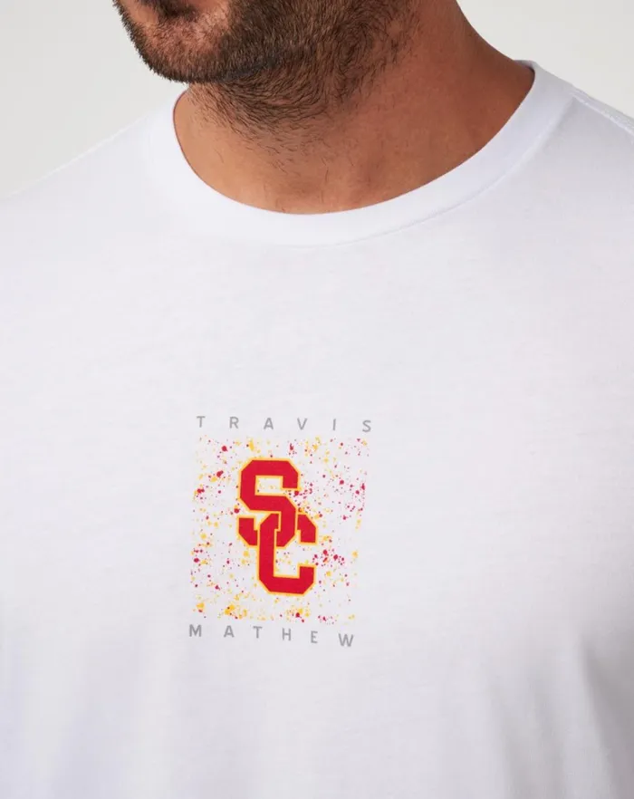 Men Tees TravisMathew USC SCHOOL SPIRIT TEE White
