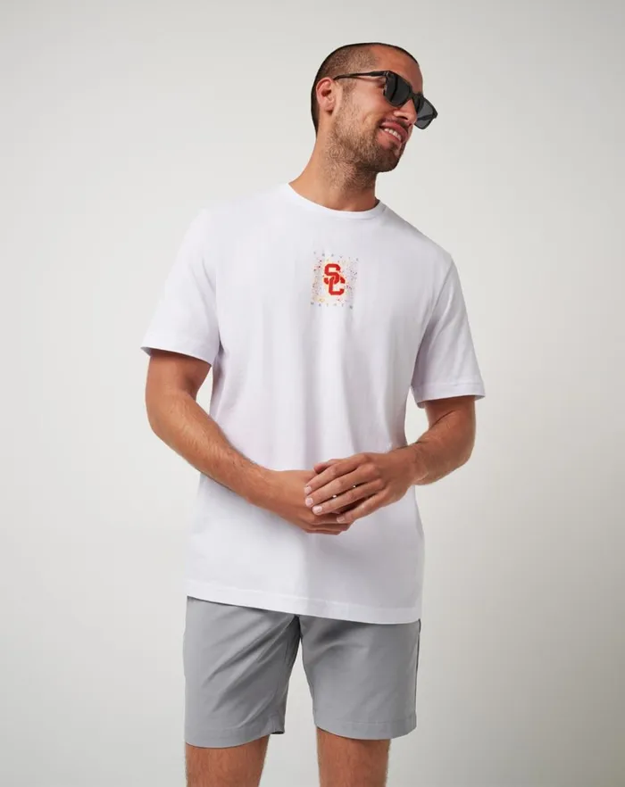 Men Tees TravisMathew USC SCHOOL SPIRIT TEE White