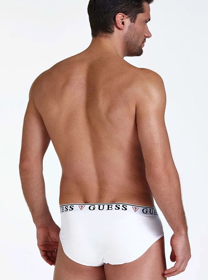 Men Underwear GUESS White Brian Hero 3pack Briefs