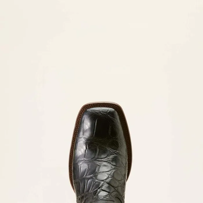 Men Western Boots Ariat Bench Made Bassett Western Boot Black American Alligator Men Western Boots Ariat Bench Made Bassett Western Boot Black American Alligator