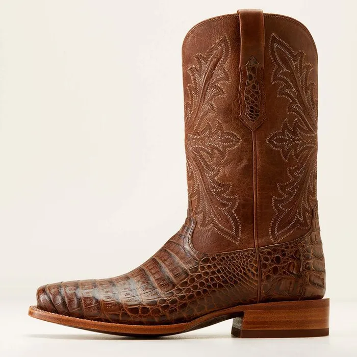 Men Western Boots Ariat Bench Made Stilwell Western Boot Natural Caiman Belly Men Western Boots Ariat Bench Made Stilwell Western Boot Natural Caiman Belly