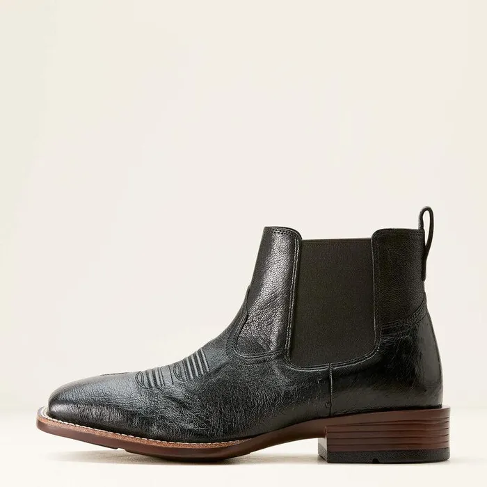 Men Western Boots Ariat Booker Chelsea Wide Square Toe Western Boot Jet Black Smooth Quill Ostrich Men Western Boots Ariat Booker Chelsea Wide Square Toe Western Boot Jet Black Smooth Quill Ostrich