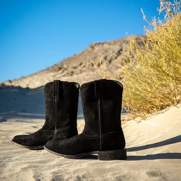 Men Western Boots Ariat Downtown Western Boot Stonewashed Black Suede Men Western Boots Ariat Downtown Western Boot Stonewashed Black Suede
