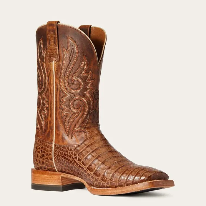 Men Western Boots Ariat Relentless Denton Western Boot Natural Caiman Belly Men Western Boots Ariat Relentless Denton Western Boot Natural Caiman Belly