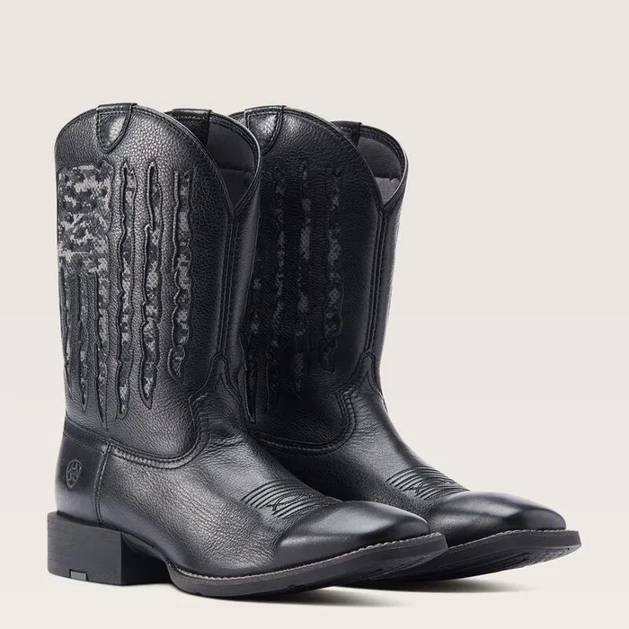 Men Western Boots Ariat Sport My Country VentTEK Western Boot Black Deertan