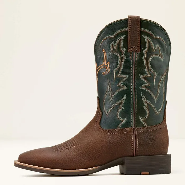 Men Western Boots Ariat Sport Outdoor Cowboy Boot Brown Oiled Rowdytack Green