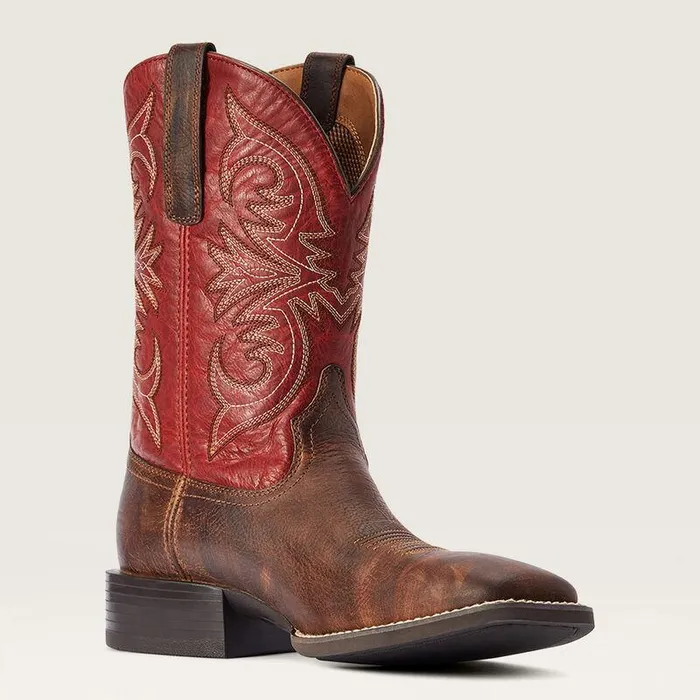 Men Western Boots Ariat Sport Pardner Western Boot Matte Rebel Brown