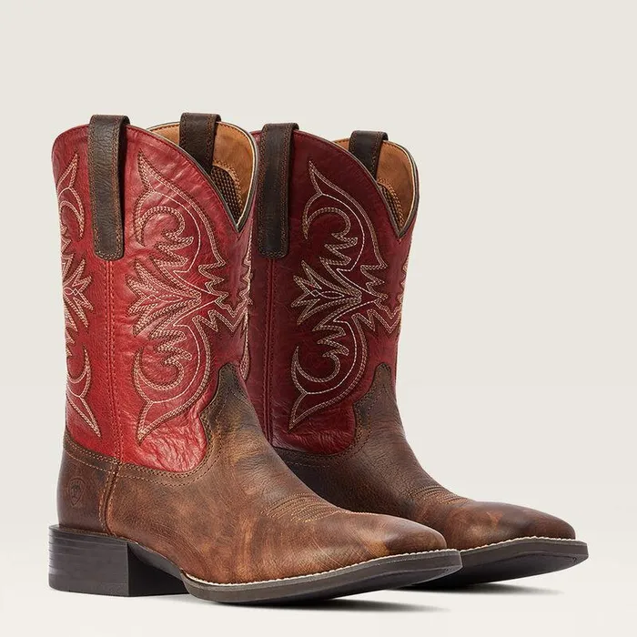 Men Western Boots Ariat Sport Pardner Western Boot Matte Rebel Brown