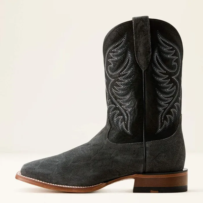 Men Western Boots Ariat Wiley Cowboy Boot Black Elephant Roughout Printbayou Blac