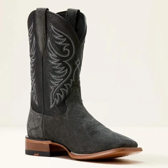 Men Western Boots Ariat Wiley Cowboy Boot Black Elephant Roughout Printbayou Blac