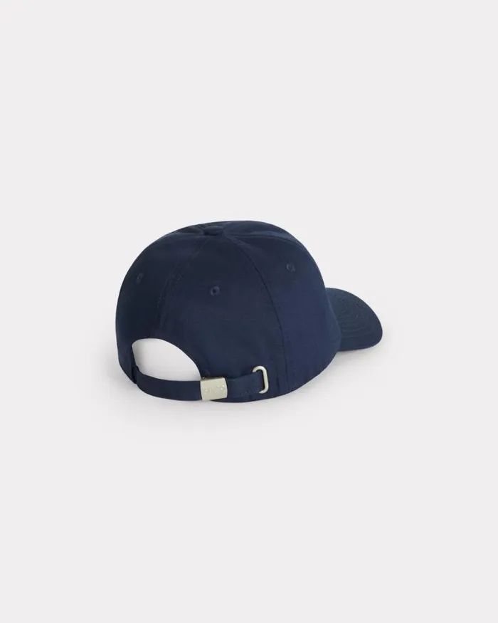 MenWomen 039KENZO VERDY MARKET039 Embroidered Cap In Cotton Navy Blue Kenzo Caps And Hats