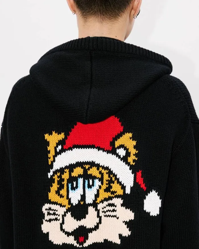 MenWomen 039KENZO VERDY MARKET039 Genderless Knitted Jumper In Wool And Cotton Black Kenzo Sweaters And Cardigans