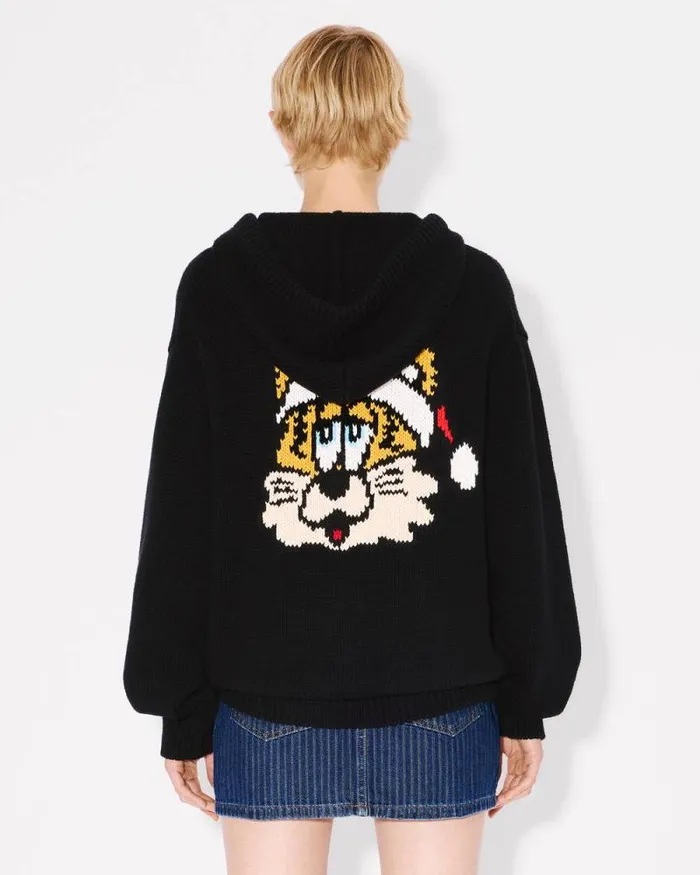 MenWomen 039KENZO VERDY MARKET039 Genderless Knitted Jumper In Wool And Cotton Black Kenzo Sweaters And Cardigans