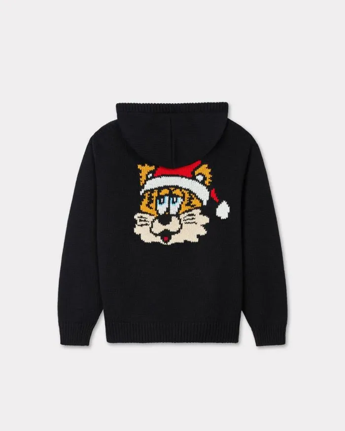 MenWomen 039KENZO VERDY MARKET039 Genderless Knitted Jumper In Wool And Cotton Black Kenzo Sweaters And Cardigans